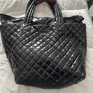 Black Quilted Tote Bag